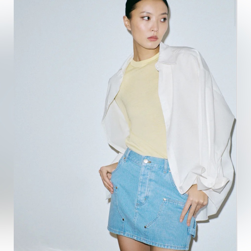 NWT Renggli Studio Denim Cargo Skirt Size M